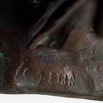 CARL ELDH, sculpture, bronze. Signed and with foundry mark. Height 14 cm.