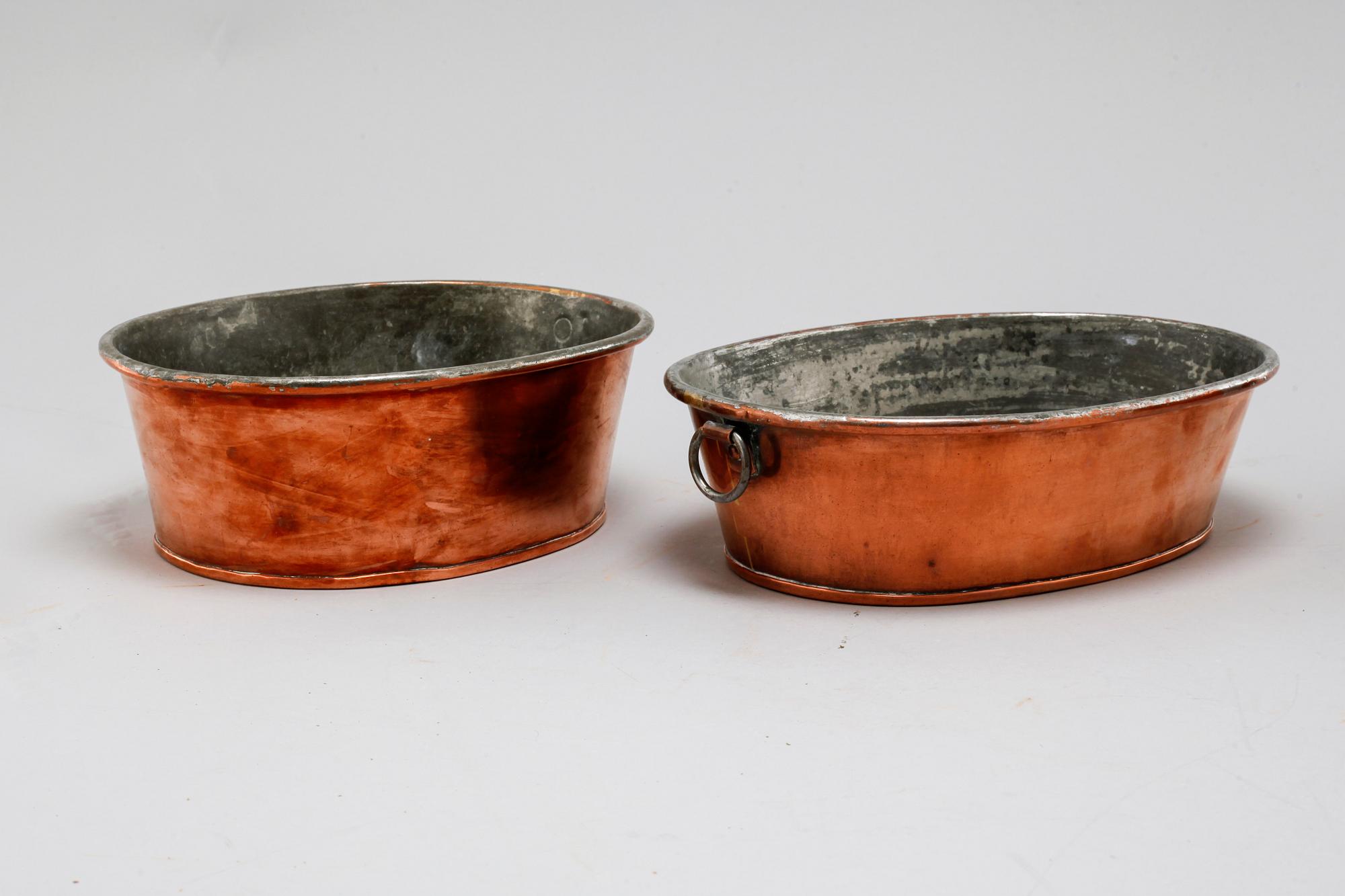 Six pieces of 19th century copper molds.