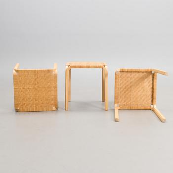 A set of 3 late 20th century stools model Y61 for Artek, Finland.