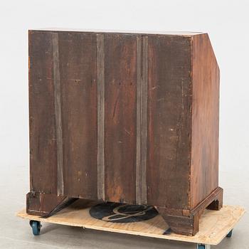 A walnut and mahogany writing bureau, mid-18th century late Baroque.