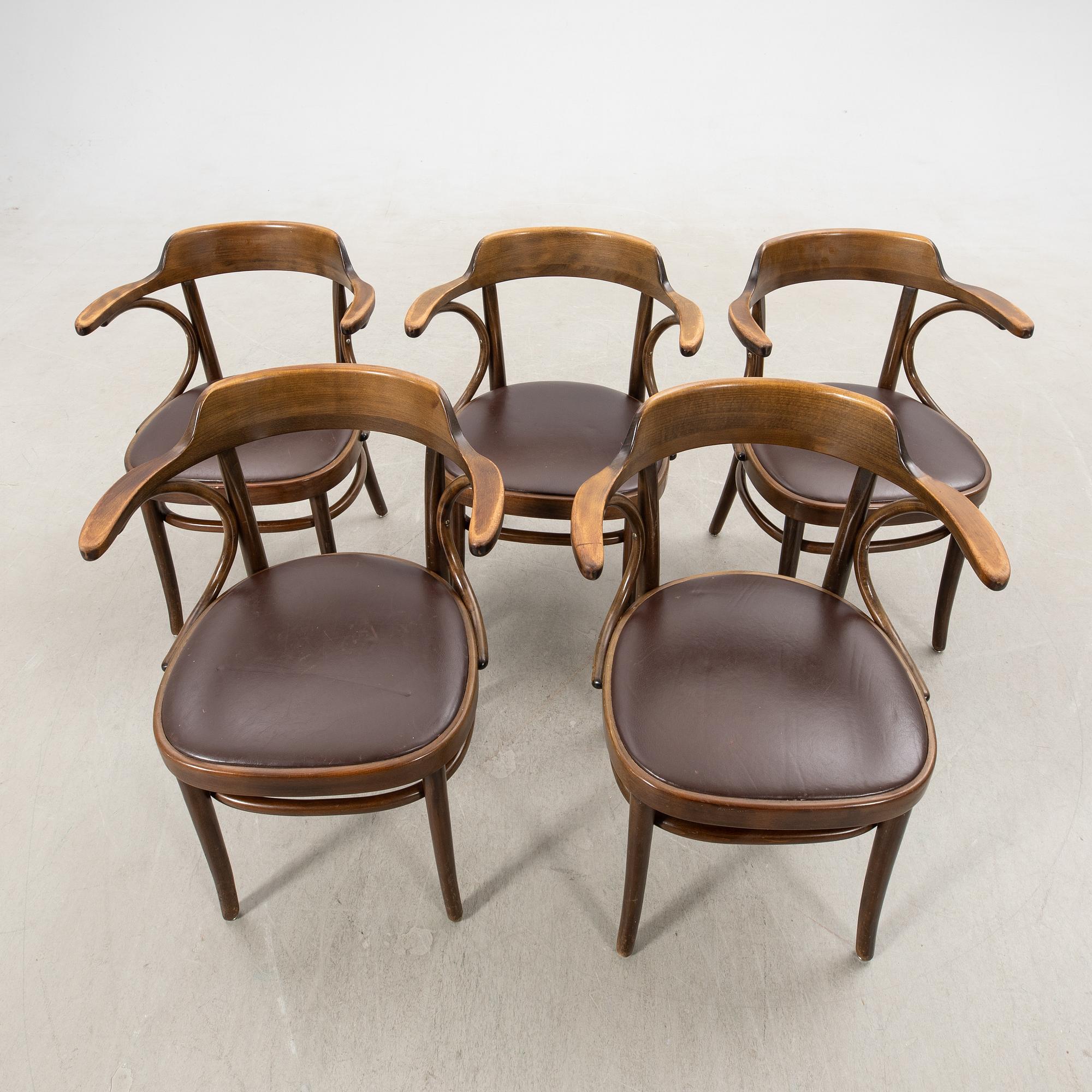 Armchairs 5 pcs Gemla late 20th century.
