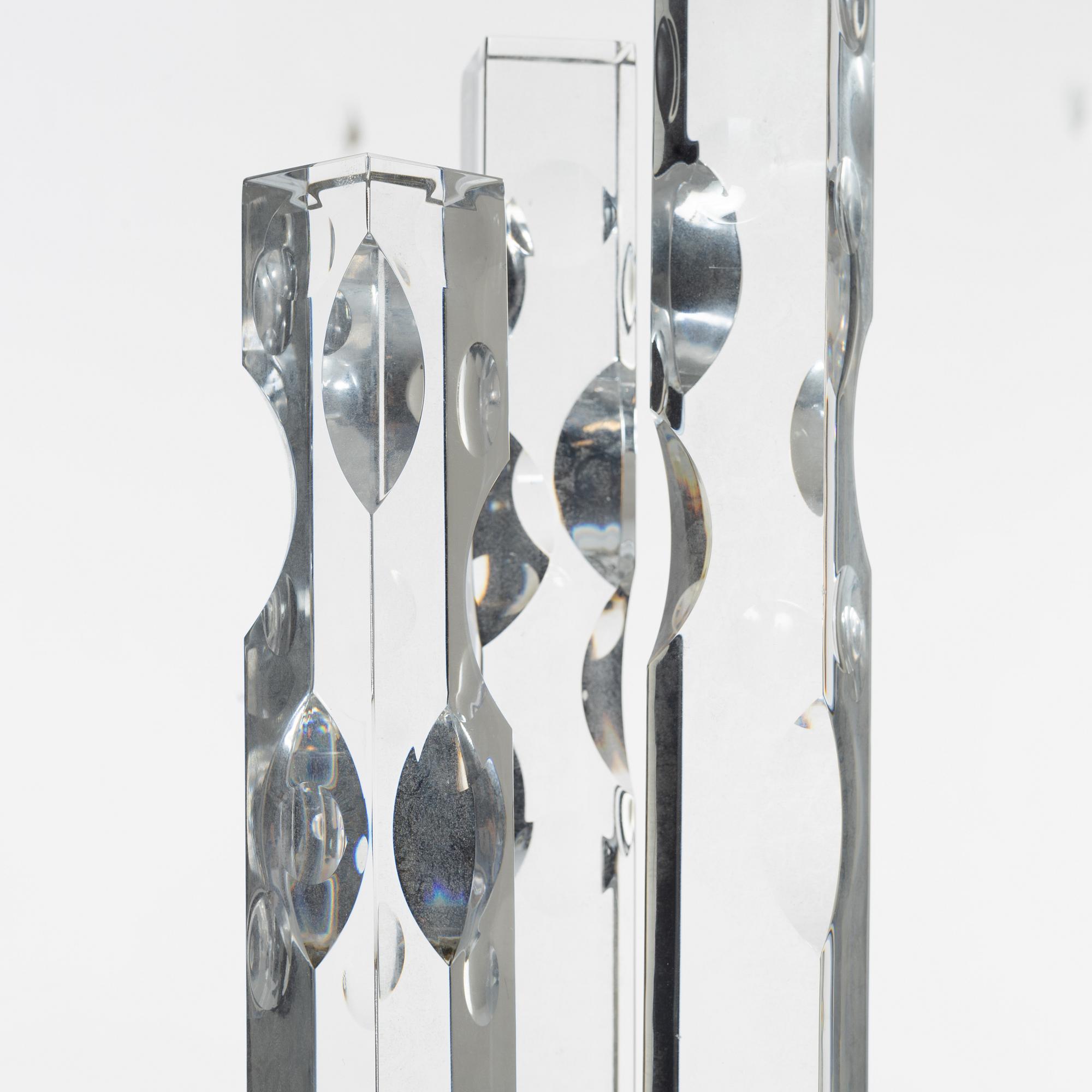 Jan Johansson, skulptur, "Metropolis I", Orrefors, 1973.