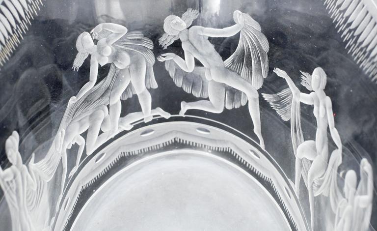 SKÅL MED FAT. Glas. Simon Gate. Orrefors 1918.