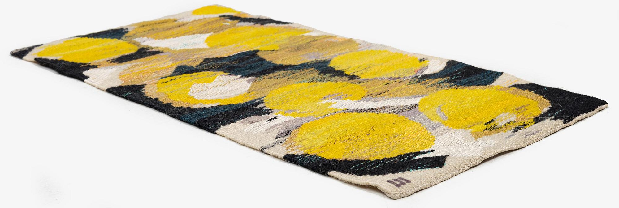 Barbro Sprinchorn, a textile, 'Tamburin', tapestry variant, c. 55 x 29 cm, signed S.