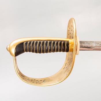 A cavalry officer's sword, 1893 pattern, with scabbard.