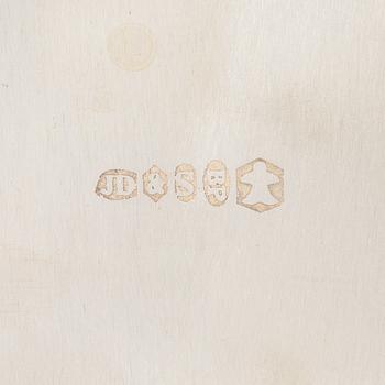 Vinkylare, nysilver, samtida, för fyra flaskor och is.