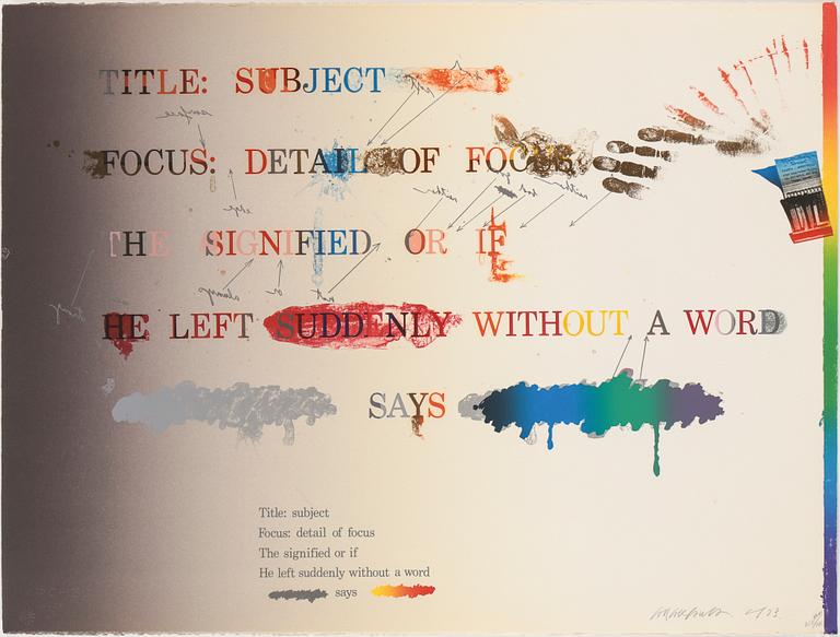 SHUSAKU ARAKAWA, färgserigrafier, 6 st, signerade, numrerade, 1973.