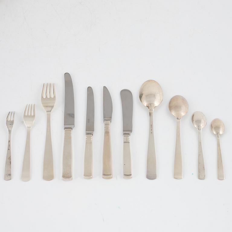 Jacob Ängman, a 'Rosenholm' silver cutlery set, GAB Stockholm and Eskilstuna, some 1968 ( 113 pieces).