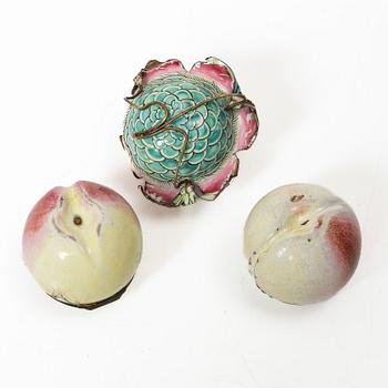 Three enamel boxes, China, 19th-20th century.