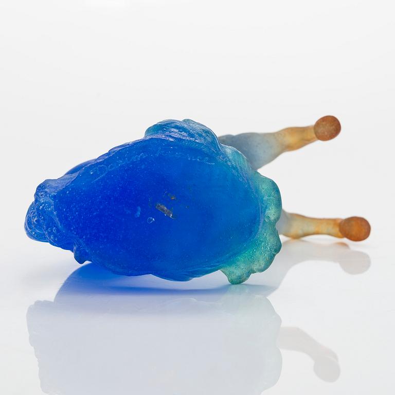 Figurin, glas. Daum, signerad. Frankrike, modern tillverkning.