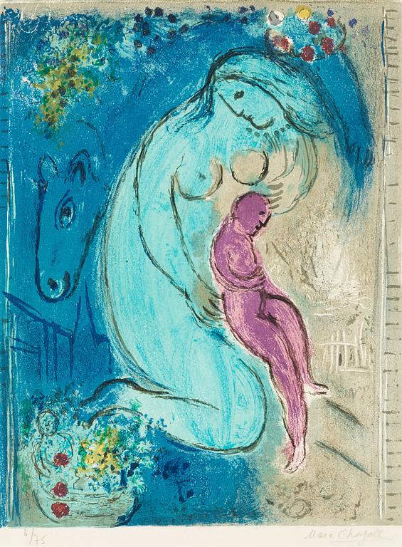 Marc Chagall, "Quai de fleurs", from: Derrière Le Miroir, no 66-68.
