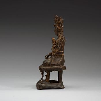 BODHISATTVA, brons. Manjushri. Mingdynastin 1600-tal.