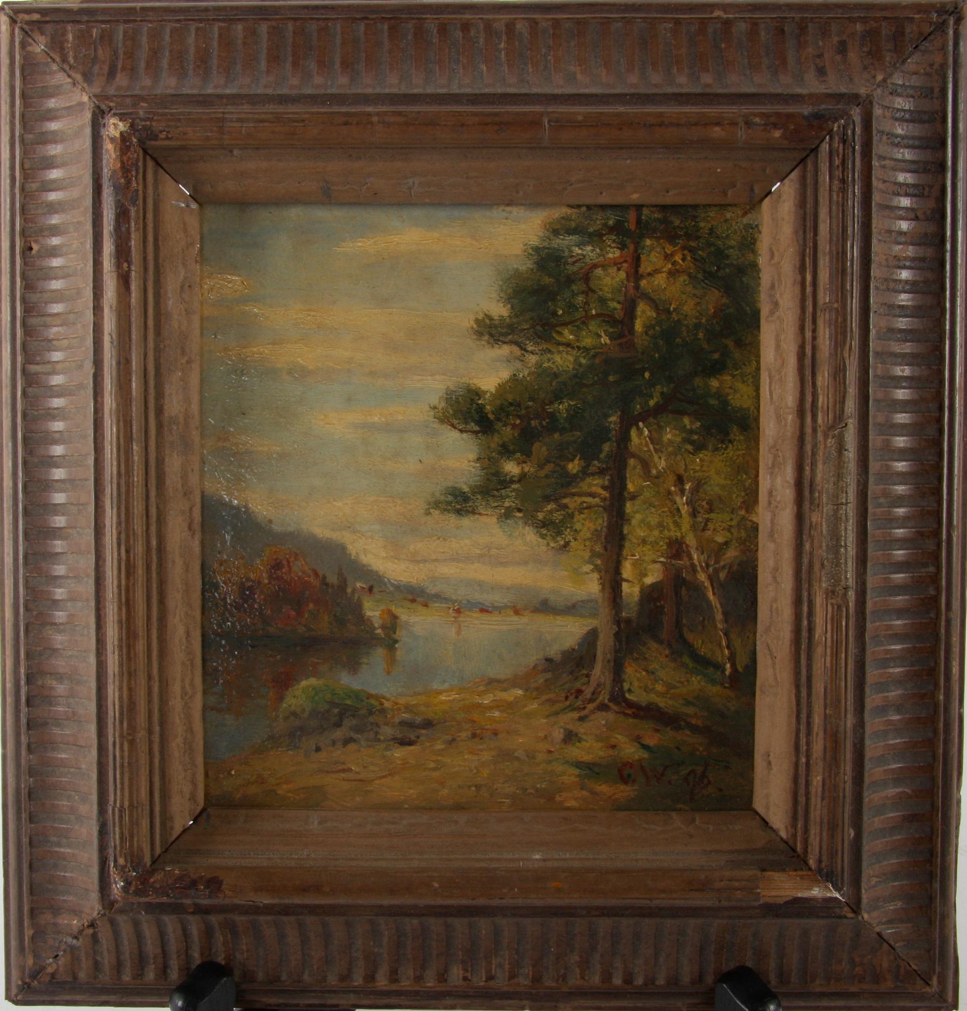 CHRISTOFFER WALLROTH. Olja på pannå, bär sign C.W. dat -96.