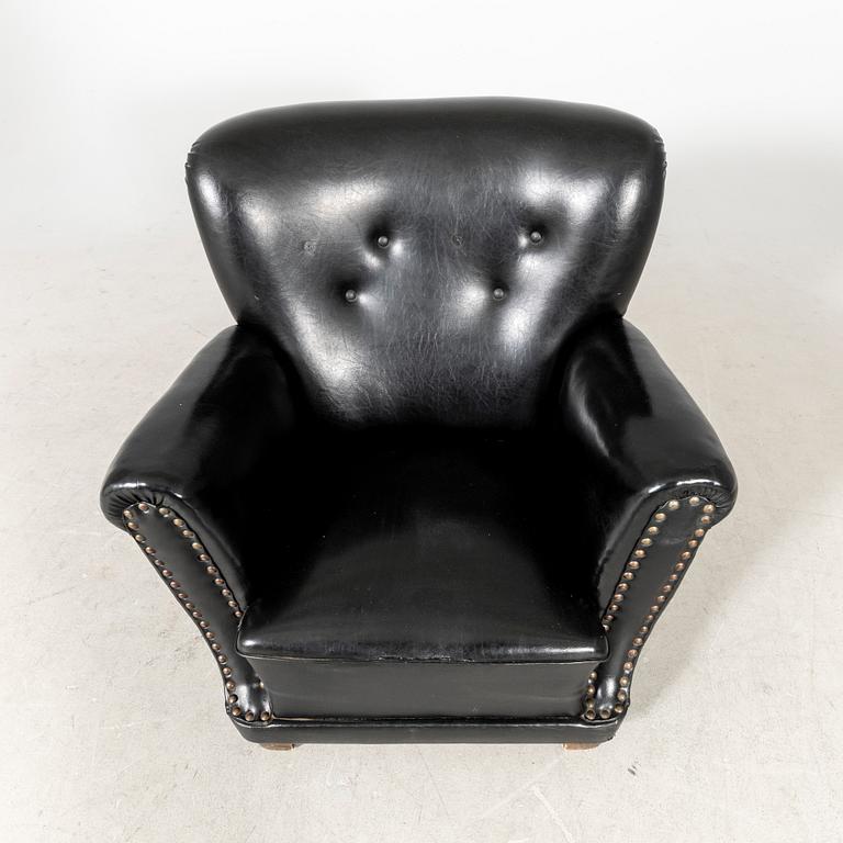 A Danish 1930s leather armchair.