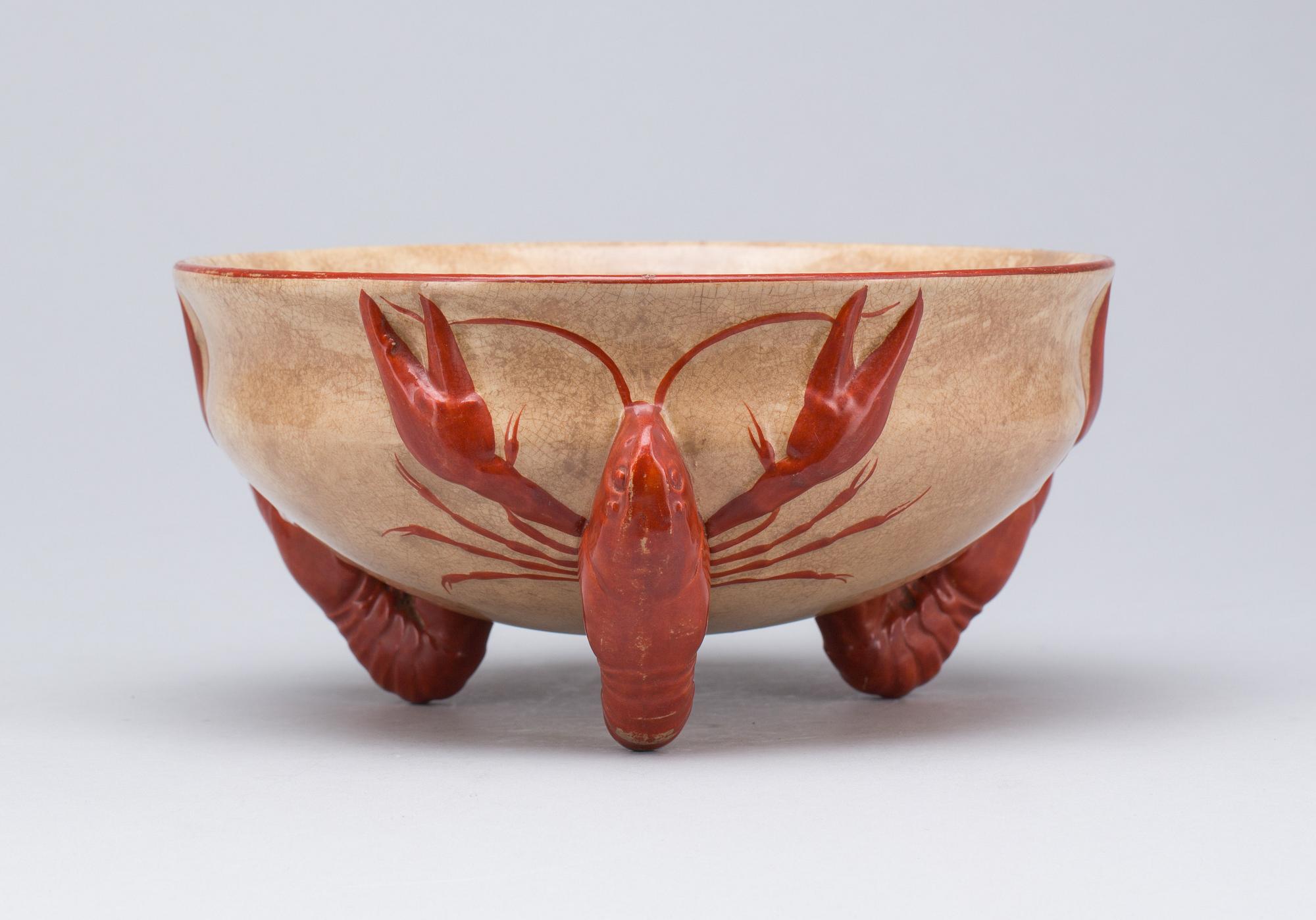 KRÄFTSKÅL, flintgods, Rörstrand. Tidigt 1900-tal.