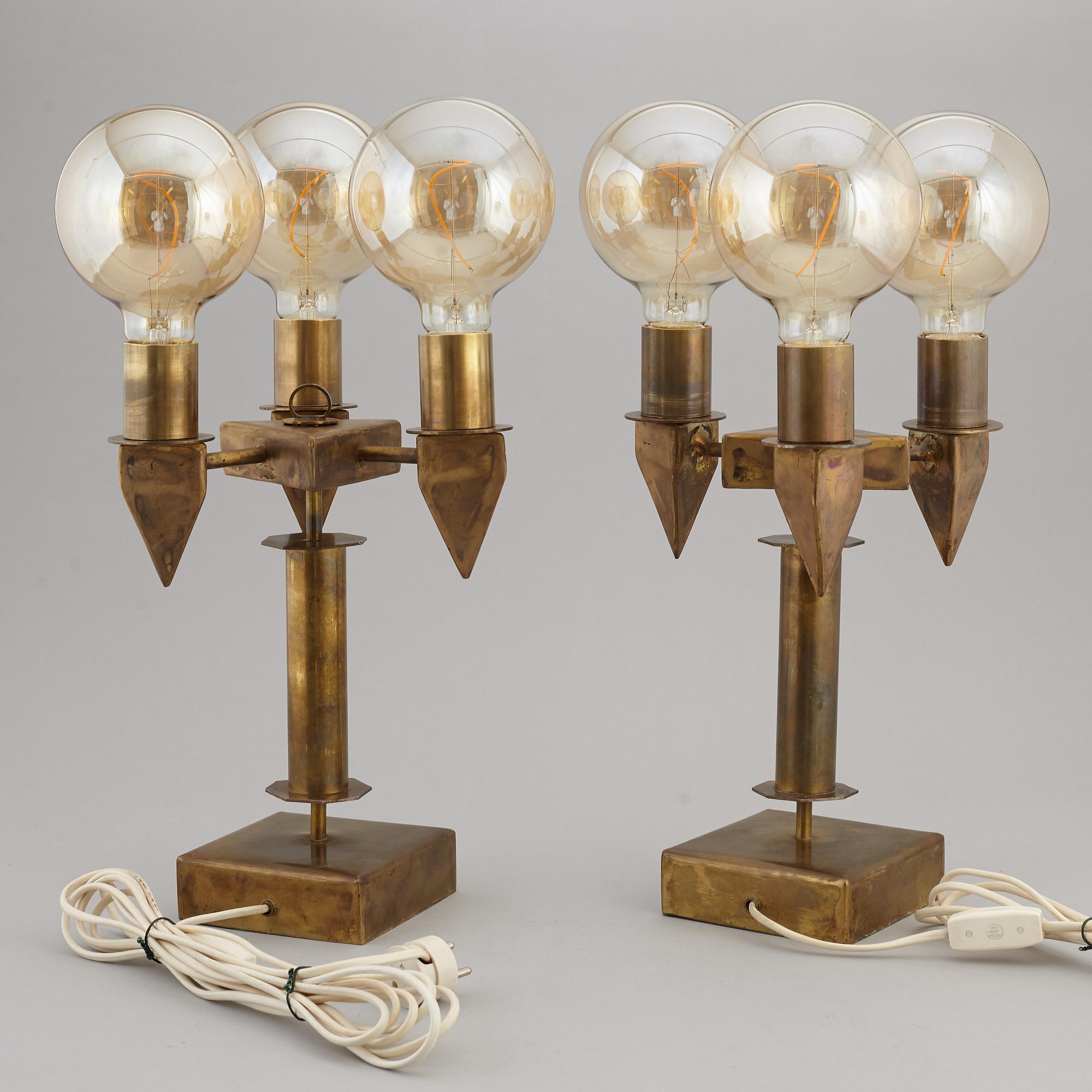 A pair of table lamps, second half of 1900's.