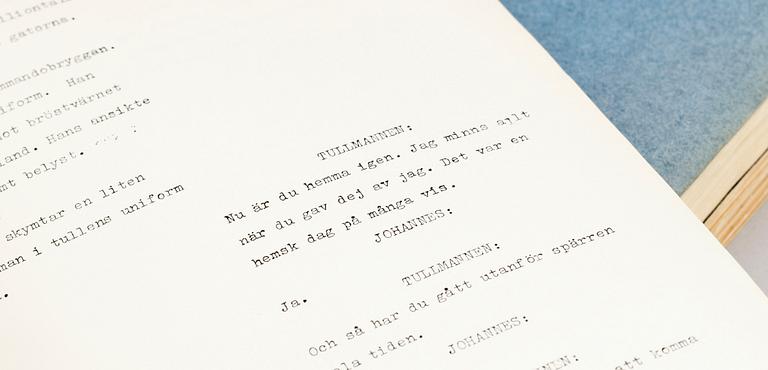 FILMMANUSKRIPT, 3 st, Sverige 1940-tal.