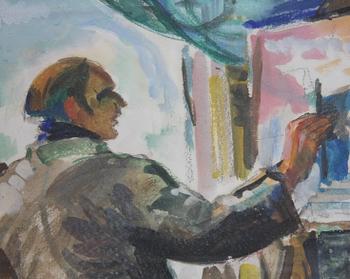 OHLSON, KARL ENOCK. Gouache, sign o dat -32.