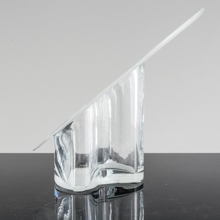 A glass vase designed by Timo Serpaneva signed and dated 1993 for Ittala.