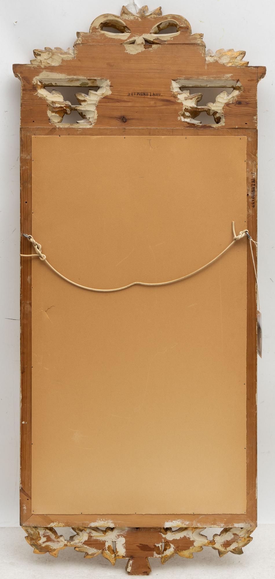 A Gustavian style mirror by John Lundmark, early 20th Century.