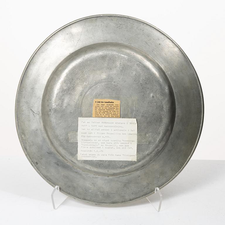 Fat in tin by Petter Andersson, Stockholm, (1657-1695).