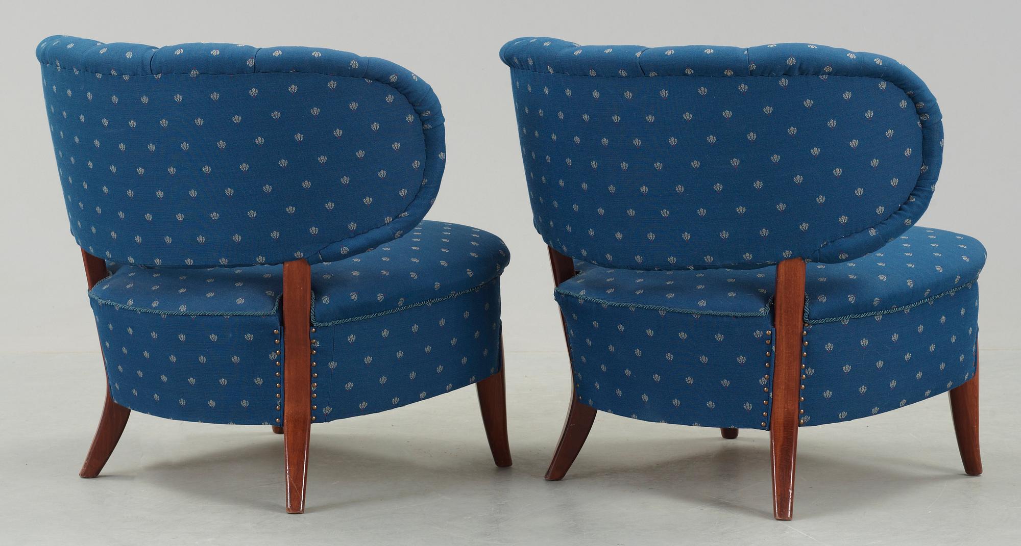 FÅTÖLJER, ett par, Otto Schultz, 1940-50-tal.