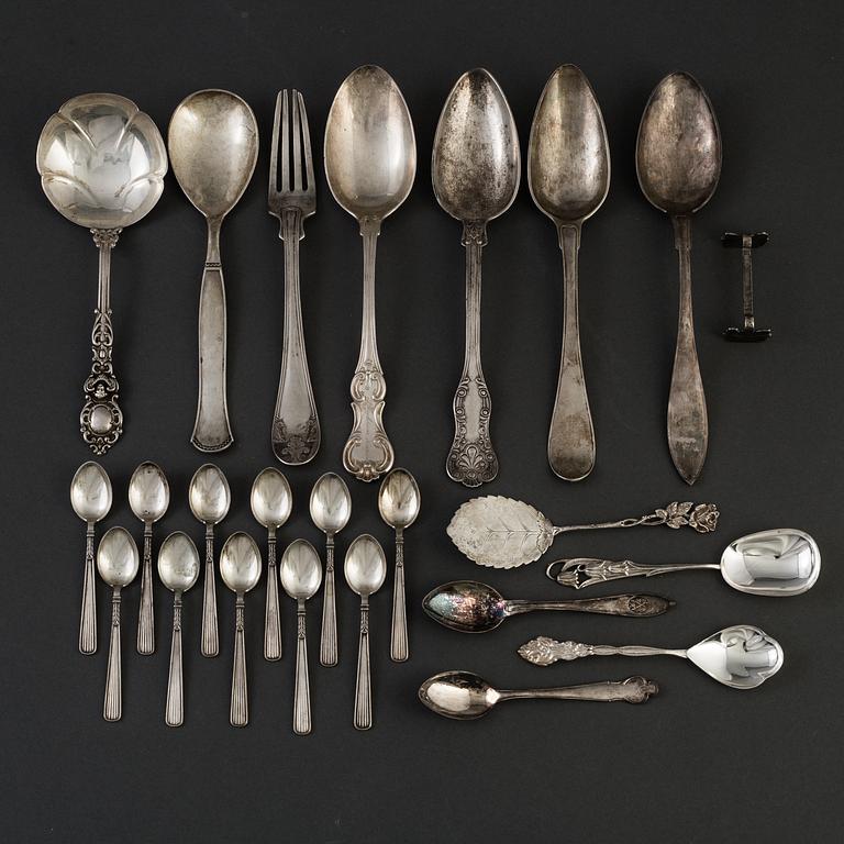 19th and 20th century silver spoons.