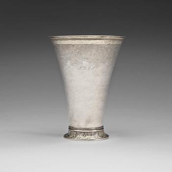 807. A Finnish 18th century parcel-gilt beaker, marks of Samuel Cavander, Björneborg 1767.