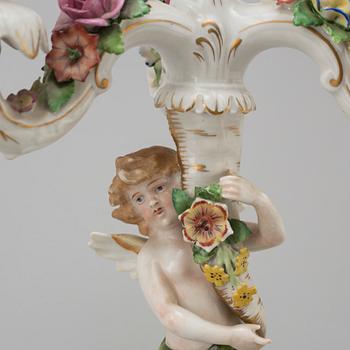 A pair of porcelain candelabra from von Schierholz, Germany, first half of the 20th Century.
