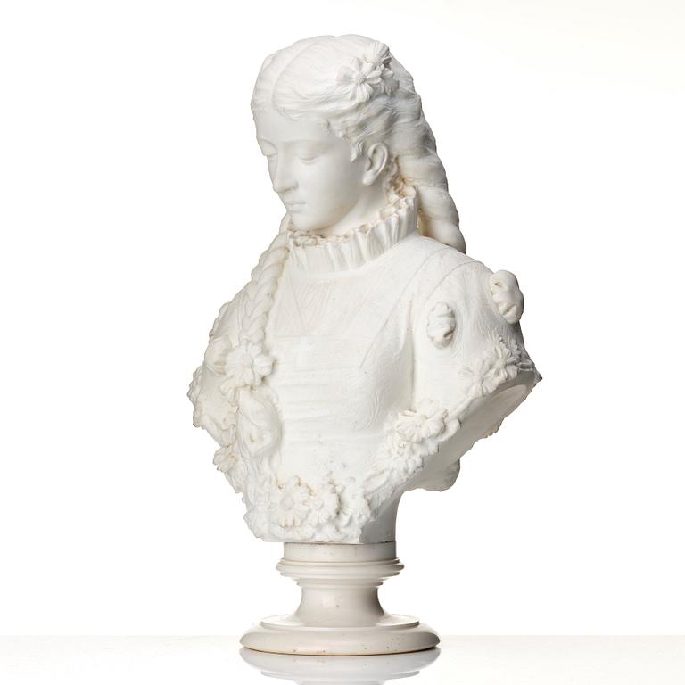 Italian school 19th Century. Renaissance lady with braids.