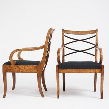 Carl Malmsten, a pair of armchairs, Swedish Grace, Svenska Möbelfabrikerna Bodafors, 1920s,.