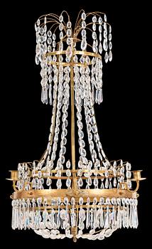 532. A late Gustavian circa 1800 five-light chandelier.