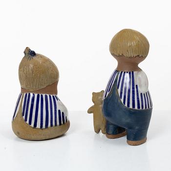 Lisa Larson, Two figurines, “Larsons ungar”, Gustavsberg.