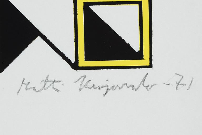 Matti Kujasalo, färglitografi, signerad, numrerad ?/25 och daterad -71.