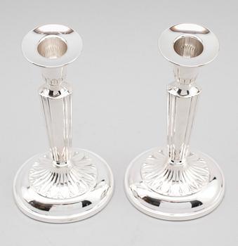 LJUSSTAKAR, 1 par, silver, K&EC, Göteborg, 1955.