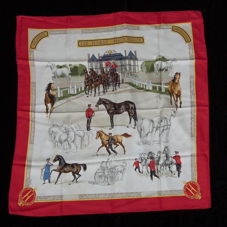 SCARF, siden, "Les Haras Nationaux", design H. de Watrigant", Hermès, Paris.