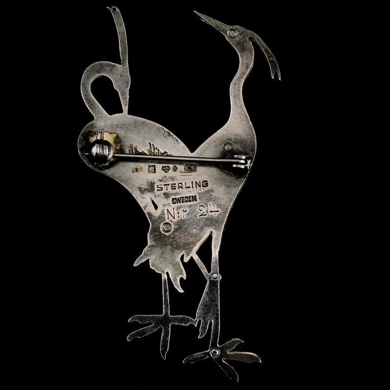 BROSCH, sterlingsilver, Wiwen Nilsson, Lund, 1953. Vikt 17 g.