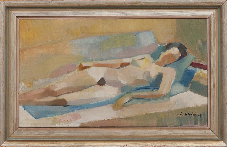 LARS HERDER, oljemålning på duk, signerad och daterad 42.