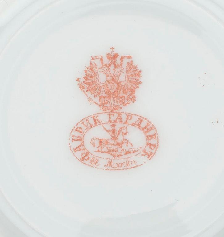 DOCKSERVIS, 4, delar, porslin, Gardner, Ryssland, 1800-talets slut.