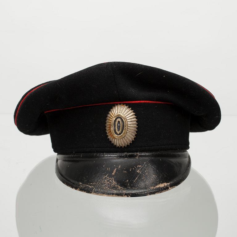 UNIFORMSMÖSSA med kokard, Ryssland sekelskiftet 1800/1900.