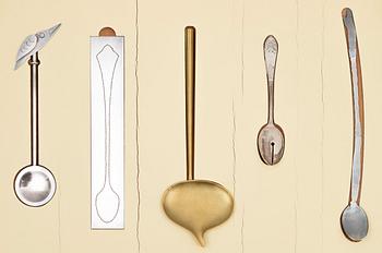 Lars Håkansson, Helena Sandström, Anne-Marie Bernhardt, Maki Okamoto and Helena Lindholm, box with five spoons.