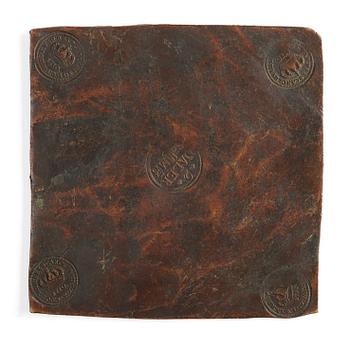 A Swedish copper plate, 2 Daler Silvermynt, Karl XII, 1710.