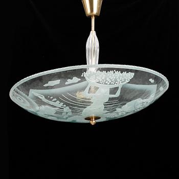TAKARMATUR, glas, Bo Notini för Glössner & Co, 1940-tal. Höjd ca 67 cm.