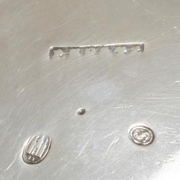 A Danish silver sugar bowl and cream jug.