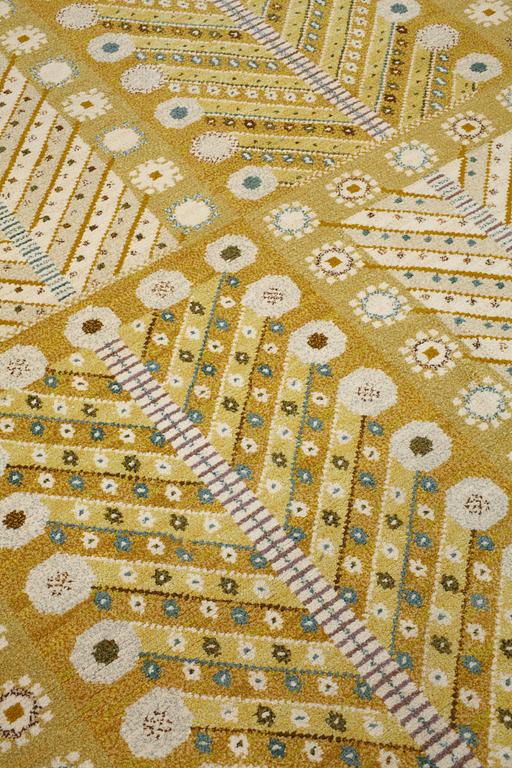 Marianne Richter, A CARPET, "Gula trädet", knotted pile, ca 236,5 x 178,5 cm, signed AB MMF MR.