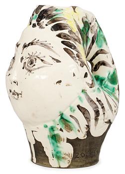 1339. A Pablo Picasso faience jug, ´Tête de femme couronnée de fleurs´, Madoura, Vallauris, France 1954.