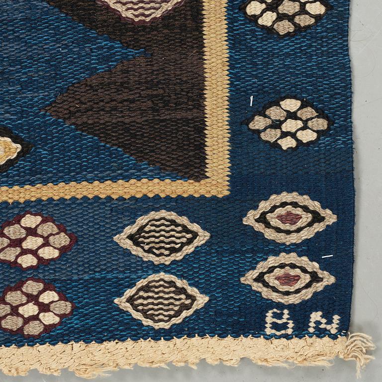 Barbro Nilsson, A CARPET, "Snäckorna", flat weave, ca 229 x 151,5 cm, signed AB MMF BN.