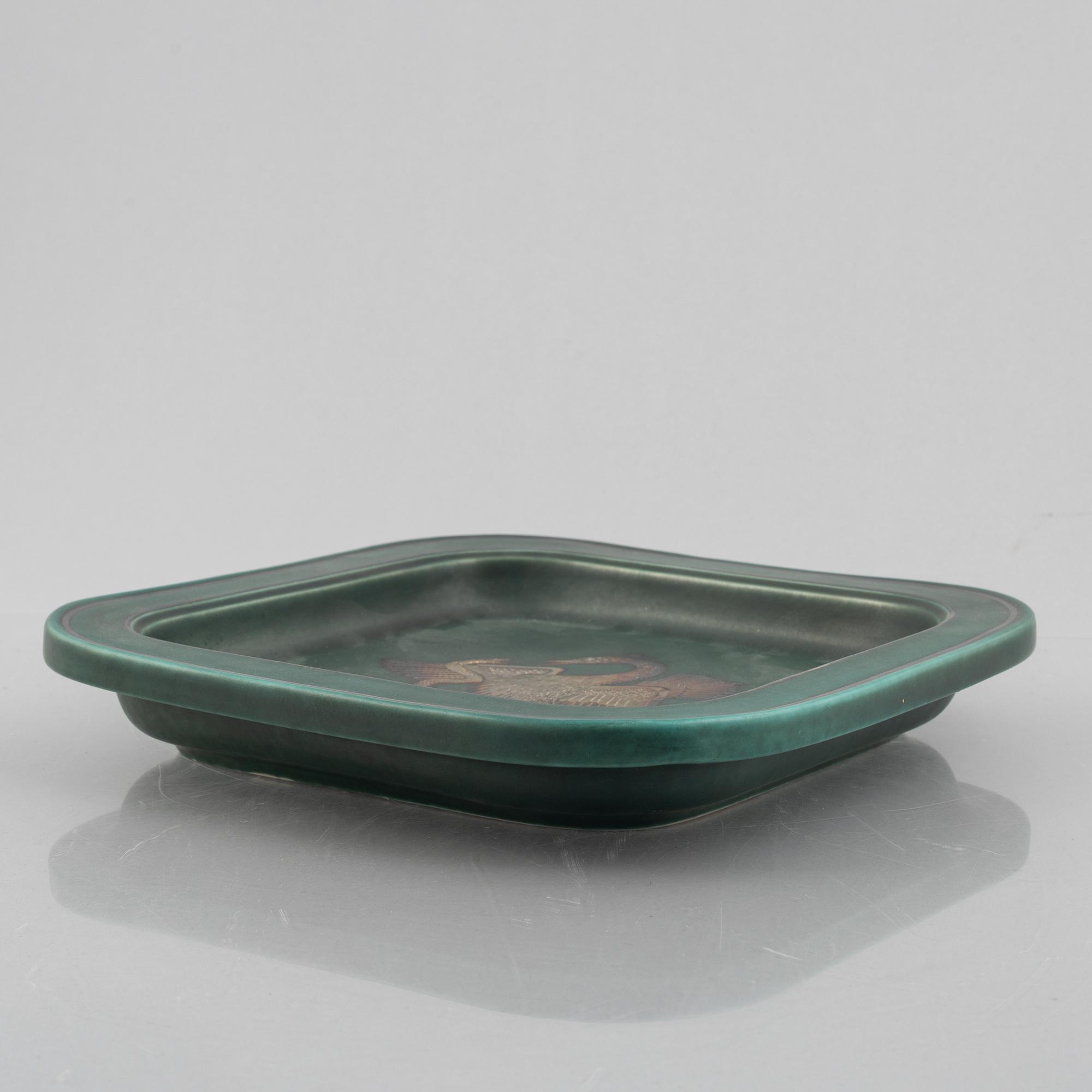 Wilhelm Kåge, stoneware dish, 'Argenta', Gustavsberg.