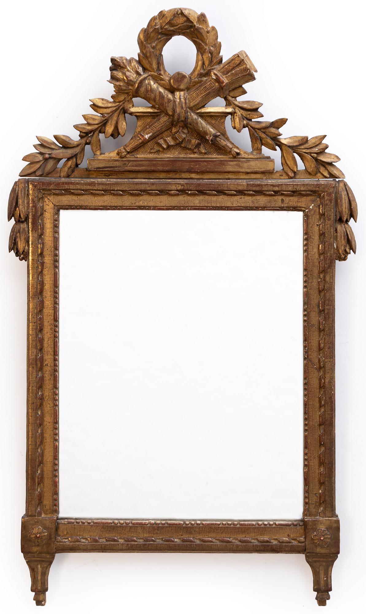 Mirror, Gustavian style, 20th century, incorporating older elements.