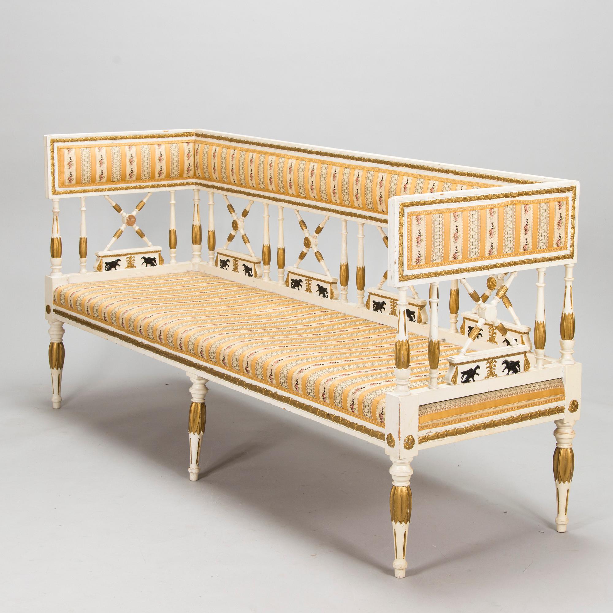 A late Gustavian style sofa, late 19th century.